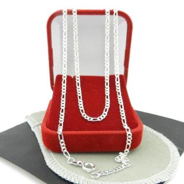 Imagem de Corrente Masculina 60Cm 2Mm Largura Folheada Prata Cr481 - Wnbijouteri