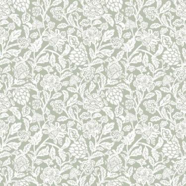 Imagem de Papel De Parede Happy Floral Verde 12345