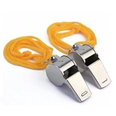 Imagem de Kit com 2 Apitos de Árbitro Profissional – Ideal para Esportes, Treinamentos, Jogos e Competições