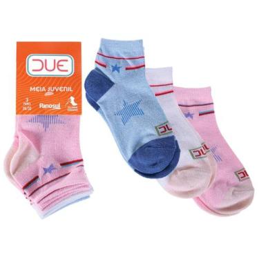 Imagem de Kit 12 Pares de Meia 28/33 Infantil Algodão  SORTIMENTO FEMININO - Pan