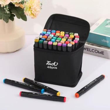Imagem de Estojo Escolar Canetinhas Coloridas Ponta Dupla Touch Bolsa - Touch Tp