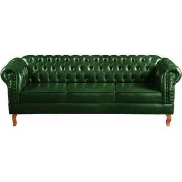 Imagem de Sofá Chesterfield 3 Lugares Dom Pedro Vintage Retrô Capitonê material 