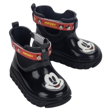 Imagem de Galocha Bebê Infantil Menina Bota de Chuva Minnie Mickey Mouse Disney, Rosa Glitter, Preta, Impermeável (Preto/Mickey, BR, Criança de 1 a 3 anos, Faixa Numérico, 21, 22)