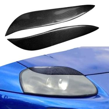 Imagem de FINMOKAL 1 par de acabamento de cobertura de sobrancelha de pálpebra de farol frontal de fibra de carbono compatível com Toyota Supra 1993-1998