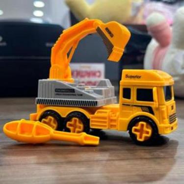 Imagem de Miniatura Brinquedo Caminhão carro - Amarelo - 12cm - Toy King, Retroe