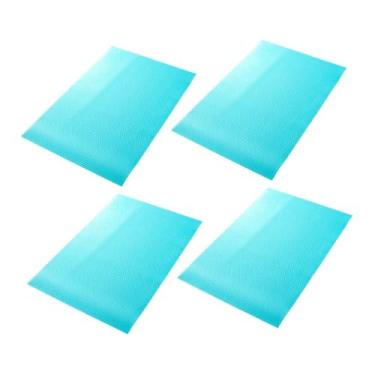 Imagem de FytStycale Mates de frigeradores 4pcs, revestimentos de prateleira, tapetes de gavetas para gavetas armário de despensa, Azul