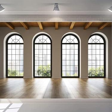 Imagem de CSFOTO 4,6 x 3 m, fundo interior brilhante, moderno, sala de estar, escritório, fotografia, fundo, janela, zoom, reunião, YouTube, adereços de vídeo decorativos