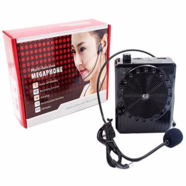 Imagem de Amplificador Megafone com Microfone Kit Completo Professores - Rádio fm USB - KD-150 Preto