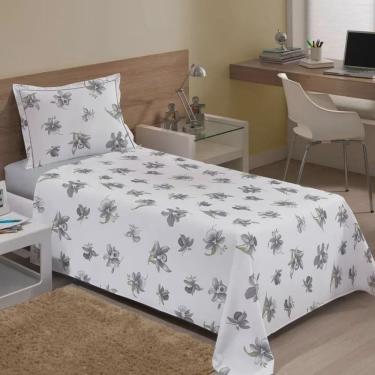 Imagem de Jogo de Lençol Solteiro Percal 180 Fios Ambrose Cinza 30500 - Buettner por Bouton