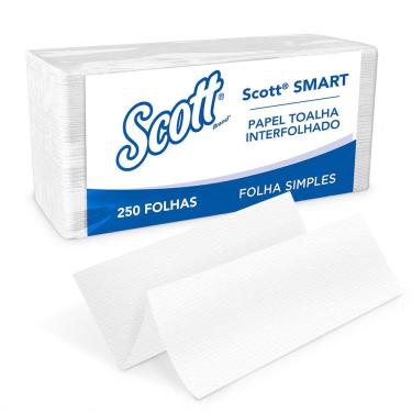 Imagem de Papel Toalha Interfolhado Scott Smart Folha Simples com 4un de 250 Folhas