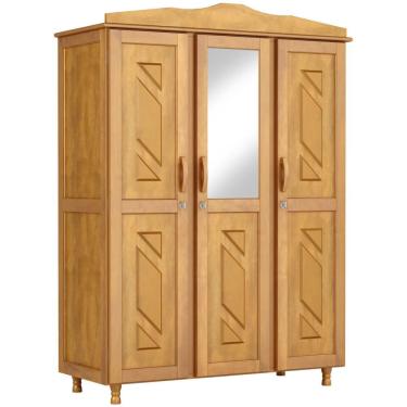 Imagem de Guarda-Roupa Solteiro Cavazotto 1120 3 Portas Espelho - Mel