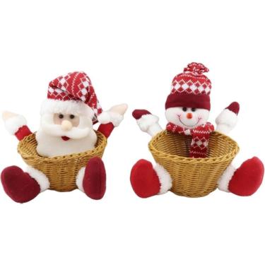Imagem de Pelúcia Decorativa de Natal Papai Noel/Boneco de Neve Vermelho 20cm Sortido - Festive