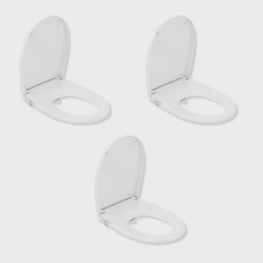 Imagem de Kit 3 Assento Sanitário Multiclean Easy Roca Branco Brilhante