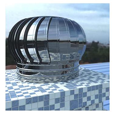 Imagem de WZYCLTT Capa de chaminé de ventilação, tampa de ventilador giratória, girador de ventilação de fábrica de aço inoxidável, capa de chaminé anti-corrente descendente, capota de chaminé rotativa, 350 mm