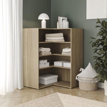 Imagem de Guarda-roupa Modular Canto Reto 120cm Frame Cabecasa Madeiramadeira Acácia
