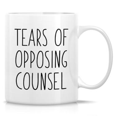 Imagem de Retreez Caneca engraçada de advogado – Caneca Tears of Opposing Counsel - 325 ml xícara de café ou chá de cerâmica – Apreciação, aniversário, presente de formatura para advogados, advogados, graduados