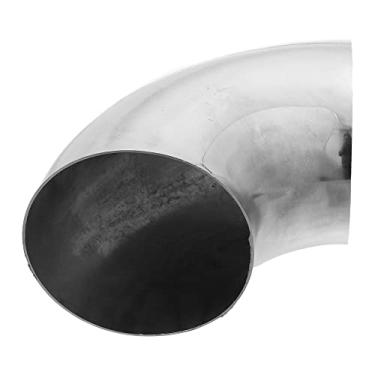 Imagem de X AUTOHAUX 1 peça OD 12,7 cm 90 graus cotovelo mandril curva SS304 tubo de escape de aço inoxidável tubo de escape para carro modificado sistema de escape de 12,7 cm tubulação tom prateado