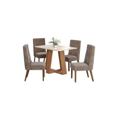 Imagem de Mesa Jantar Lins 120 4 Cadeiras Eloa Cacau - Henn