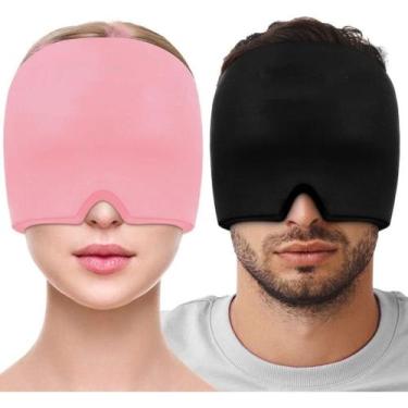 Imagem de Touca de enxaqueca terapêutica Gel hood ice pack máscara de calor para