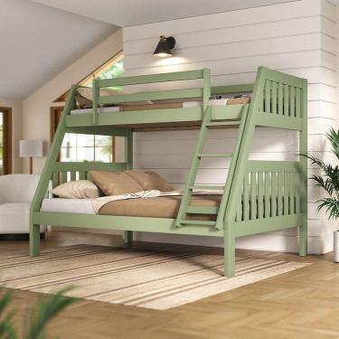Imagem de Beliche 1018 Twin Full Madeira de Pinus Acabamento Verde