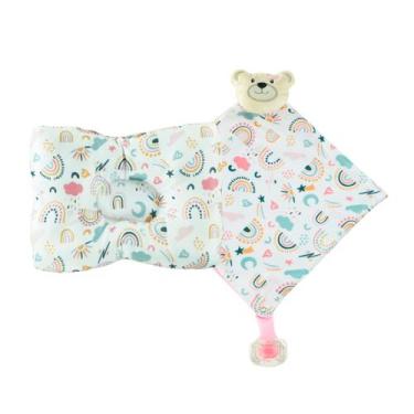 Imagem de Naninha com Prendedor de Chupeta + Travesseiro Anatômico para Bebê Kit