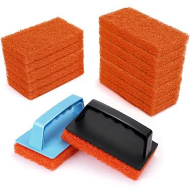 Imagem de Hhome Griddle Cleaning Kit 16 Piece for Blackstone Flat Top, Grill Cleaning Accessories Tool, Easy Clean on Hot or Cold Surfaces, 14 Cleaning Pads and 2 Handles