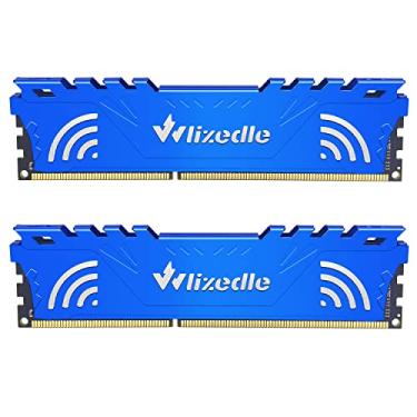 Imagem de Memória RAM DDR3 16 GB (2 x 8 GB) 1600 MHz CL11 DIMM Wlizedle Desktop Memory PC3-12800 240-Pin 1.5V 2Rx8 Dual Rank Channel Non-ECC Unbuffered PC PC PC Sdram Sticks Upgrade (Azul)
