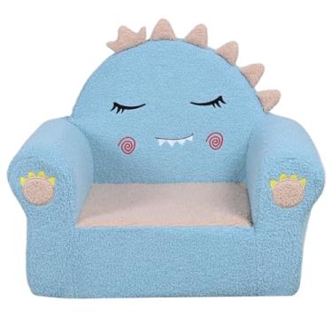 Imagem de AFBKSS&BB Sofá infantil com motivos de animais bordados, sofá de espuma infantil ultramacio, mini cadeira de criança única para meninos e meninas. (verde claro)