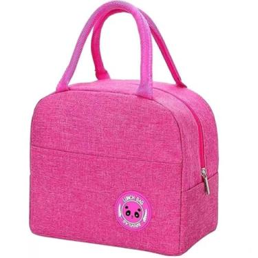 Imagem de Bolsa Térmica para Alimentos e Bebidas Ideal para o Dia a Dia Design Compacto Alça Dupla (Rosa)