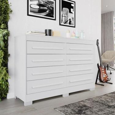 Imagem de Cômoda 8 Gavetas com Pés California Benetil, Branco