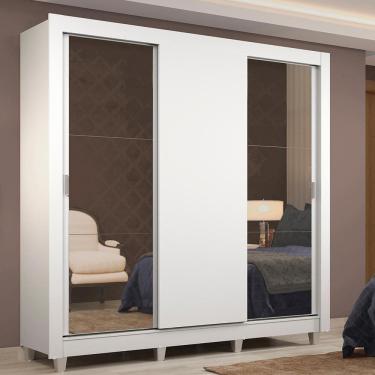 Imagem de Guarda-roupa Casal Lyon Branco 3 Portas de Correr Madesa