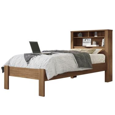 Imagem de Cama de Solteiro Madeira Com Baú Invicta Santos Andirá Jatobá
