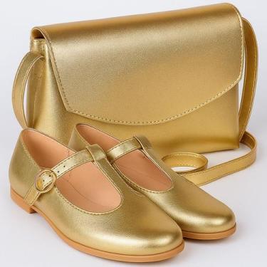 Imagem de Kit Sapatilha Feminina Mary Jane Menina e Bolsa Lateral Social Festa -