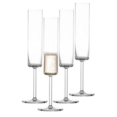Imagem de SCHOTT ZWIESEL Copo de champanhe Modo (conjunto de 4), taças de champanhe com ponta efervescente, copos de cristal Tritan laváveis na máquina de lavar louça, feito na Alemanha (156 g)