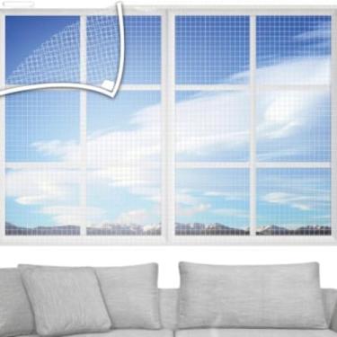 Imagem de Tela Mosquiteira para Janela com Velcro – Proteção Anti-Insetos, Fácil de Instalar, Lavável, Ajustável – Tela de Poliéster, Cor Preta – 0,86x105cm