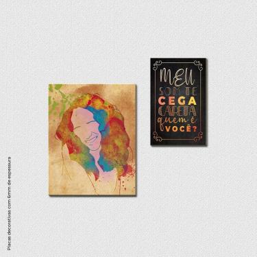 Imagem de Meu Som Te Cega Careta - Quadro Ou Placa 2Pçs 6mm