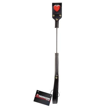 Imagem de Chibata Dupla Com Coração Recortado Sexmission Fetish - Cor: Preto E Vermelho