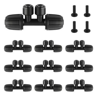 Imagem de 10 peças de acessórios de irrigação por gotejamento de 5/40.6 cm a 1/10.2 cm com plugue de 4 peças, peça de irrigação por gotejamento de conexão rápida Kalolary para tubo de 8/12 mm a 4/7 mm, encaixe