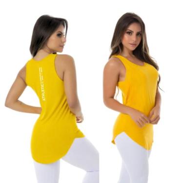 Imagem de Camiseta Regata Blusa Academia Feminina Athletic Mostarda - Sallada Mi