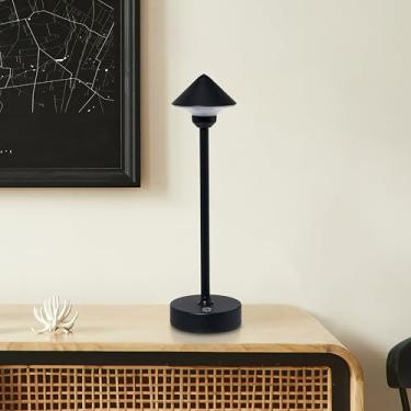 Imagem de Camden Reed Luminária De Mesa Reed, Com 3 Modos Iluminação Diferentes, Design Moderno E Minimalista Para Jantar/Mesa Centro/Restaurante/Quarto, Cone Preto