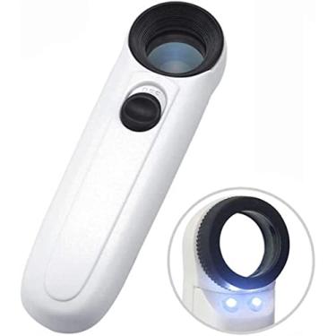 Imagem de JIUEROCS 1 Peça Lupa De Mão 40X, Lente Aumento Para Leitura, Joias, Relógios, Ferramenta Reparo Com 2 Luzes Led