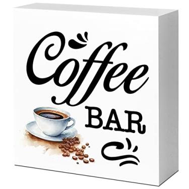 Imagem de LVQHI Placa De Madeira Para Café, Cafeteria Decoração Mesa Cozinha, Caixa Com Inspiração Divertida