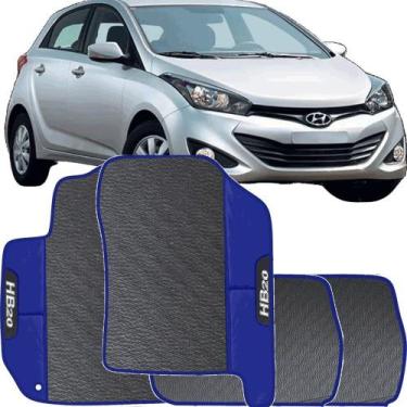 Imagem de Tapete HB20 de 2012 a 2016 Azul Jogo 4 Peças Emborrachado Sob Medida A