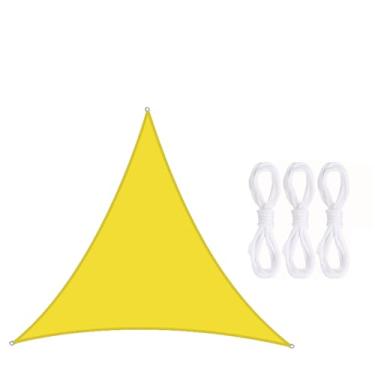 Imagem de TBATM Sun Shade Vela Impermeável ao ar Livre Jardim Pátio Partido Protetor Solar Toldo,Triângulo Sun Shade 98% Uv Bloco com Corda Livre,Velas de Sombra para Varanda,Yellow,4.5X4.5X4.5m