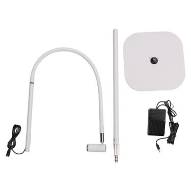 Imagem de Lâmpada de C ola de extensão de cílios de Vomeko, 5 brilho ajuste a altura da lâmpada flexível de cura de cílios LED flexível, com controle de pedal para o salão de beleza (Branco)