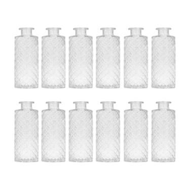 Imagem de Wswqop 12x Vasos de vidro para flores Mini Vasos de flores Ornamentos de mesa Arranjos de Exibição Recipientes de plantas para sala de estar, Claro