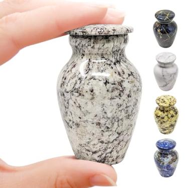 Imagem de KC KATIE COLLECTION BY URNSELLER Pequena Urna de Cremação de Lembrança para Cinzas Humanas Alumínio com Acabamento Em Mármore, Mini Urna Funerária Pessoal de Compartilhamento de Me (Miniatura, Cinza)