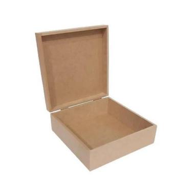 Imagem de Kit 10 Caixa Quadrada com Dobradiça 14x14x6 Mdf Madeira - ATACADÃO DO 