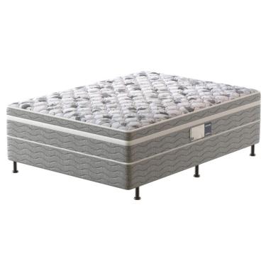 Imagem de Cama Box Conjugada Casal Prodormir Advanced Com Espuma D28 Branco Com Cinza