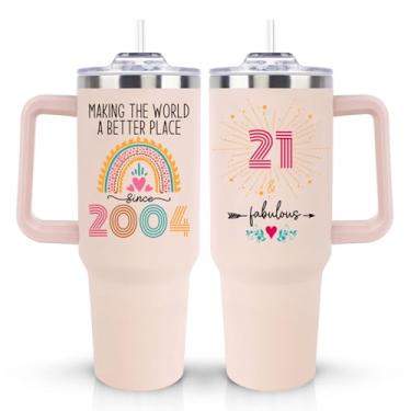 Imagem de Presentes de aniversário de 21 anos para ela, divertido, exclusivo, engraçado, fofo, 2004, presente de aniversário de 21 anos para mulher de 21 anos, filha, irmãs, namorada e fabulosa, caneca de café